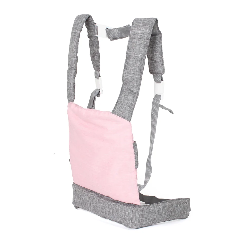 Poppen Draagzak Ergo – Melange Grijs Roze - Afbeelding 2