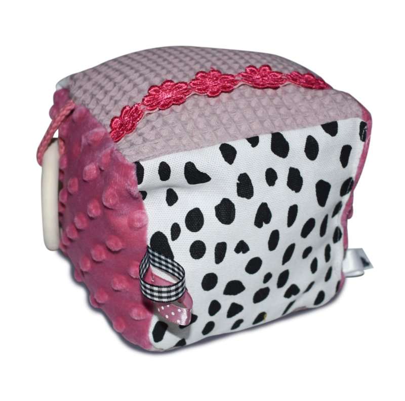 Stoffen Kubus Pink Dots - Afbeelding 2
