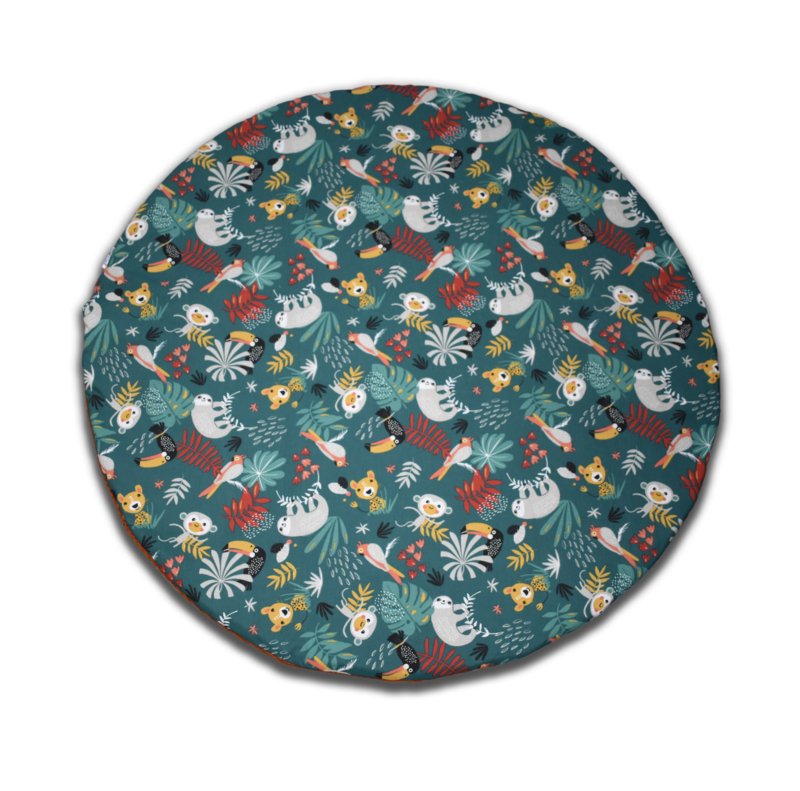Rond Boxkleed Cognac Groen Jungle - Afbeelding 2