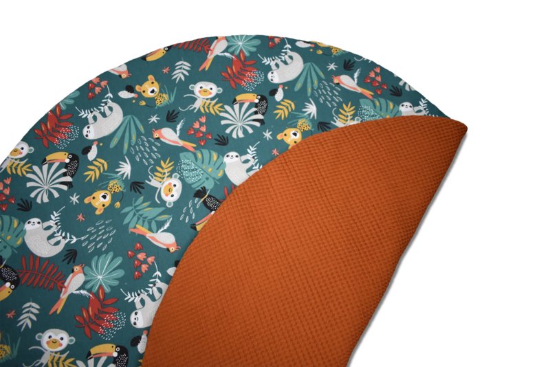Rond Boxkleed Cognac Groen Jungle - Afbeelding 3
